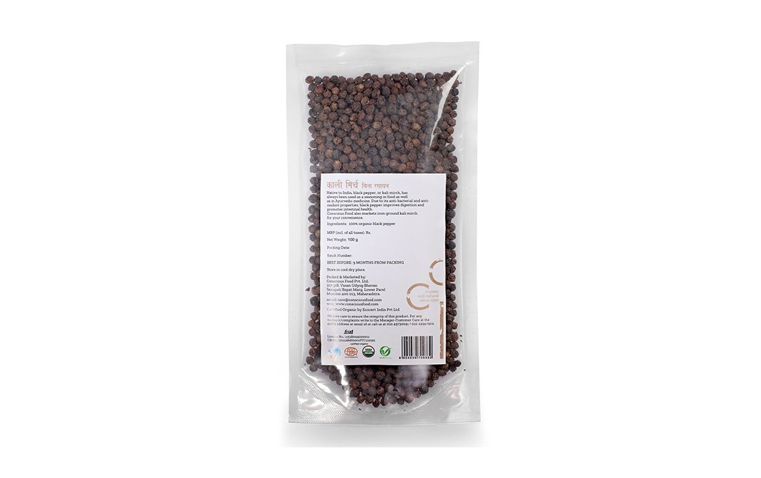 Conscious Food Organic Black Pepper    Pack  100 grams